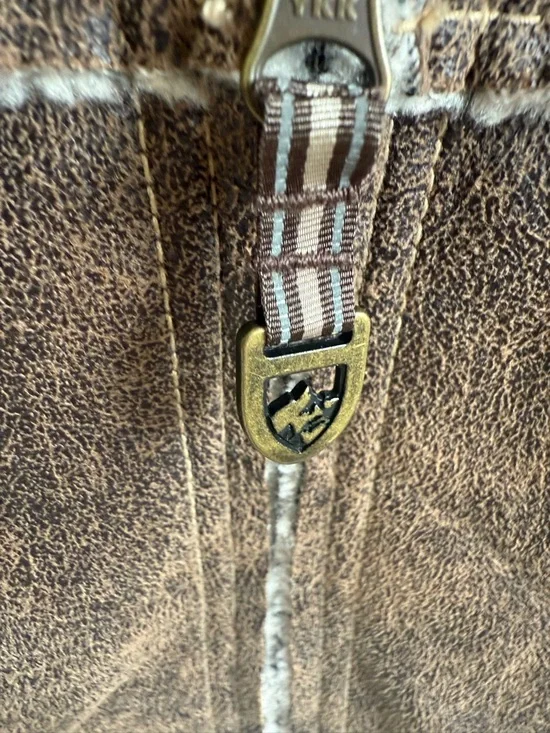 KUHL Projekt Dani Sherpa Vest Womens Brown Faux Leather Wool Outdoor Medium - Picture 4 of 12